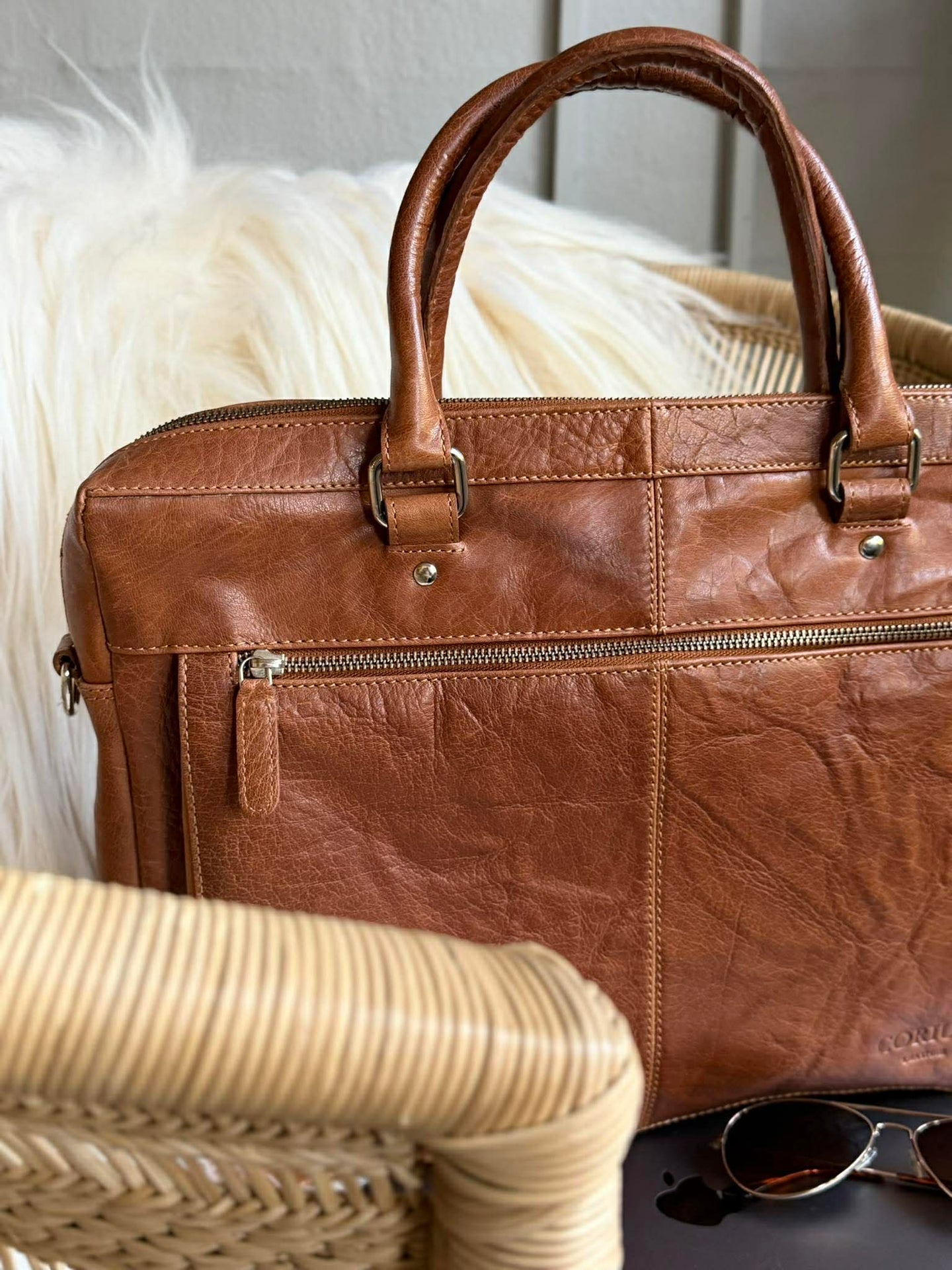 Laptop / arbetsväska - New Maisy Cognac