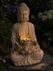 Buddha med LED-ljus och fontän