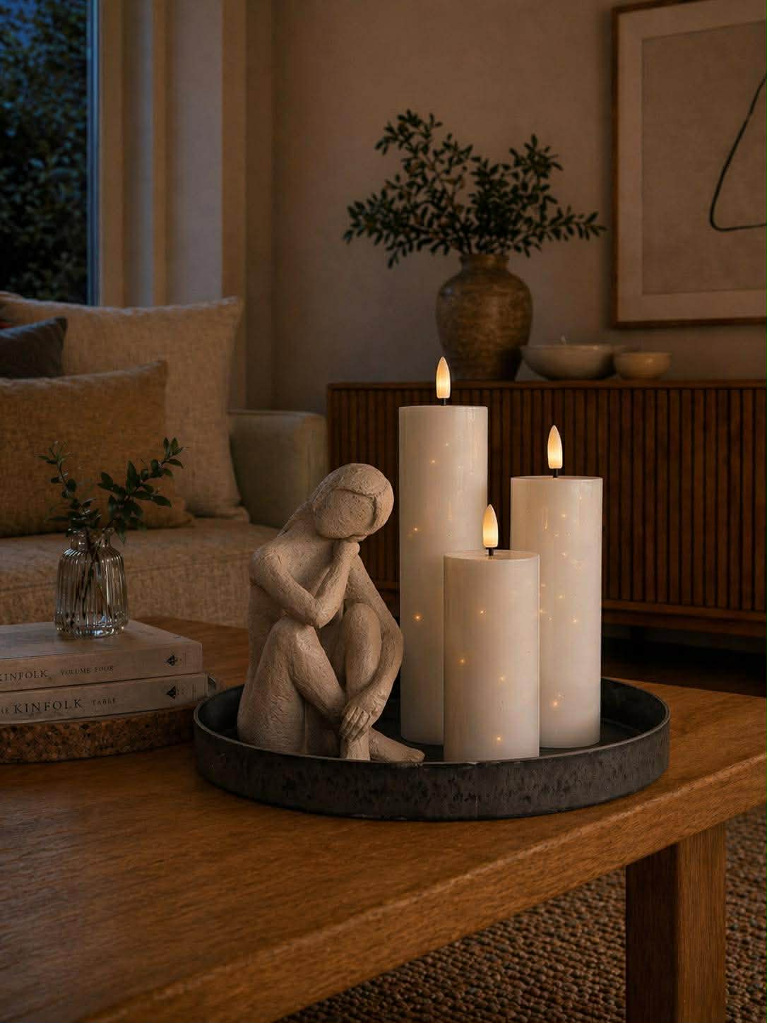 LED-blockljus TWINKLE Vit - Set med 3 st.
