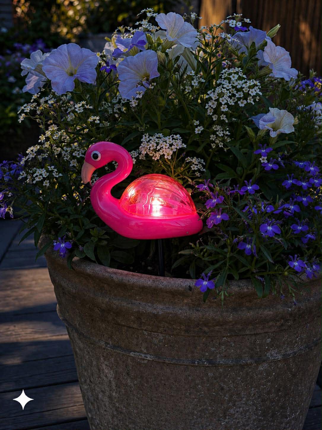 Flamingo på pinne - Solcellsdriven