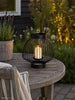 Lykta med glas - Black