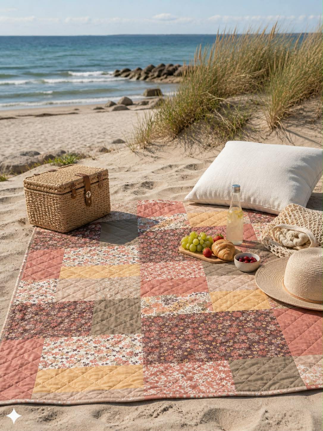 Picknickfilt - Brun Patchwork