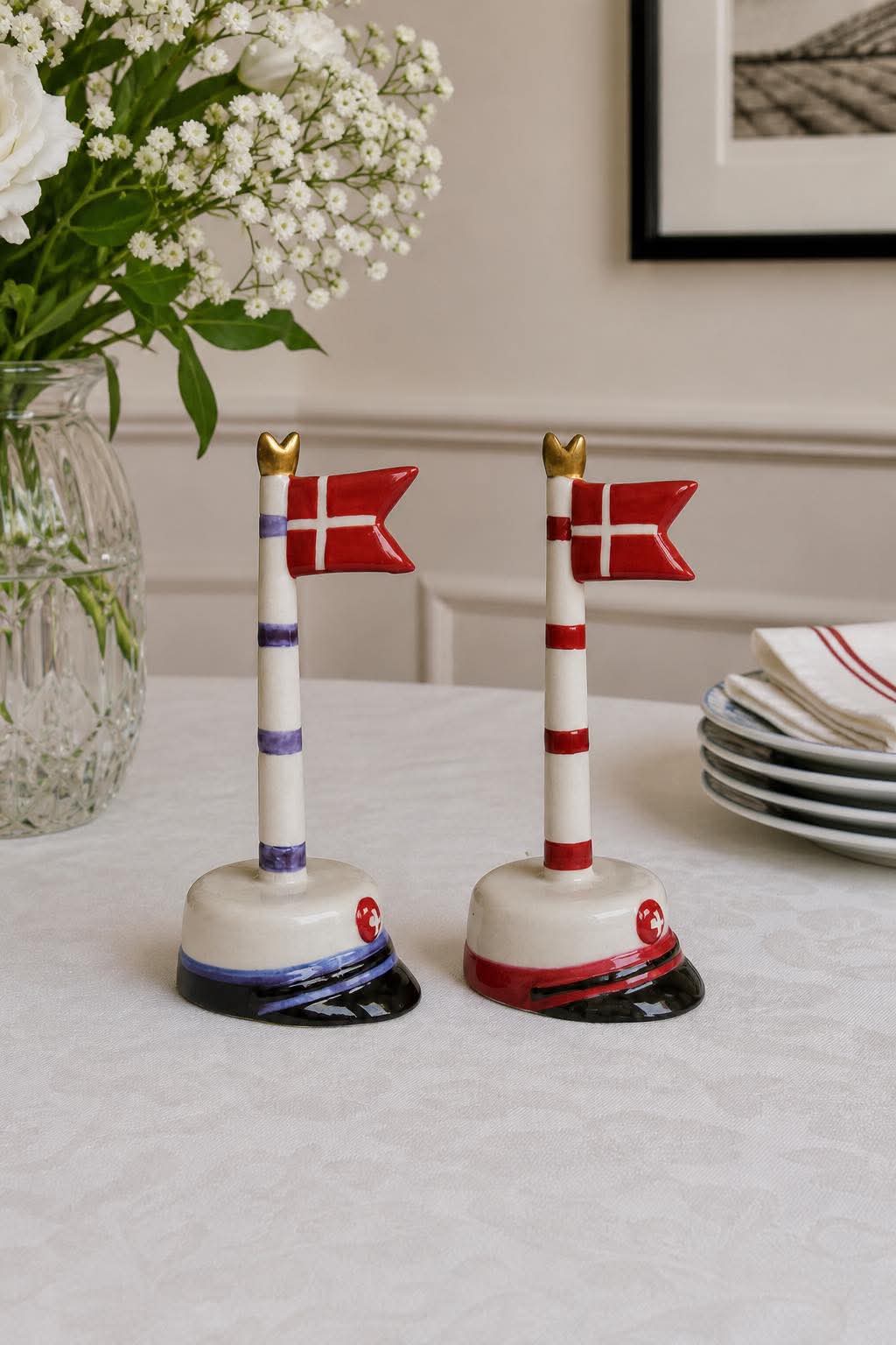 Studentflaggor med ränder 18 cm - Flera färger