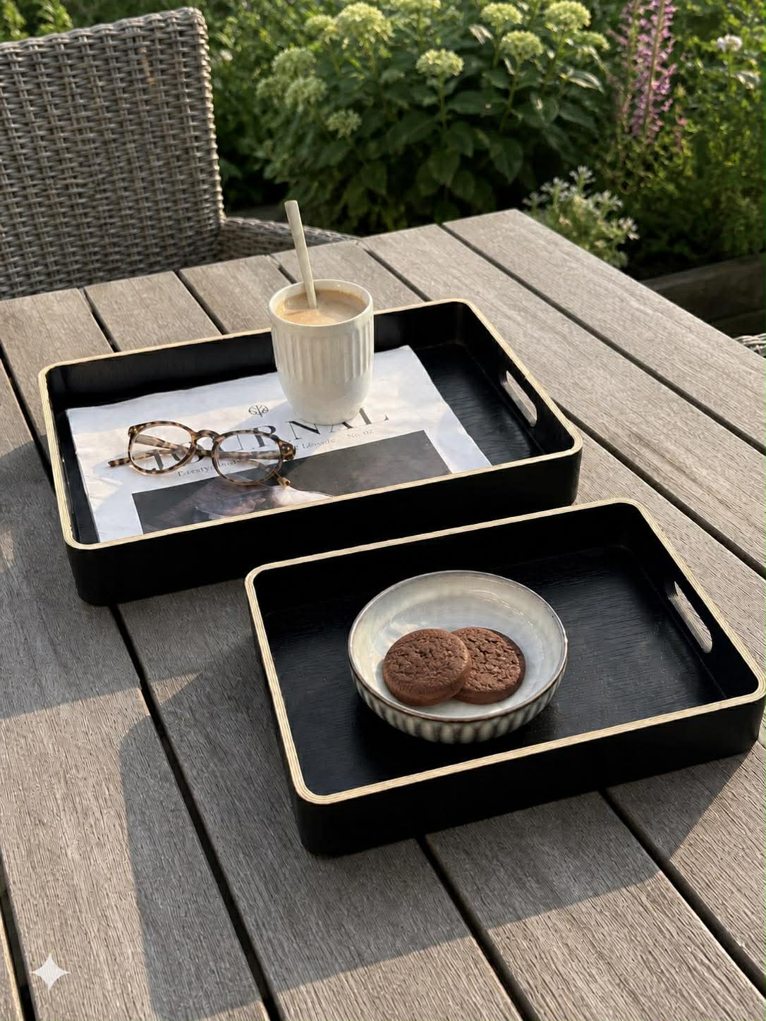Bricka black wood - flera storlekar