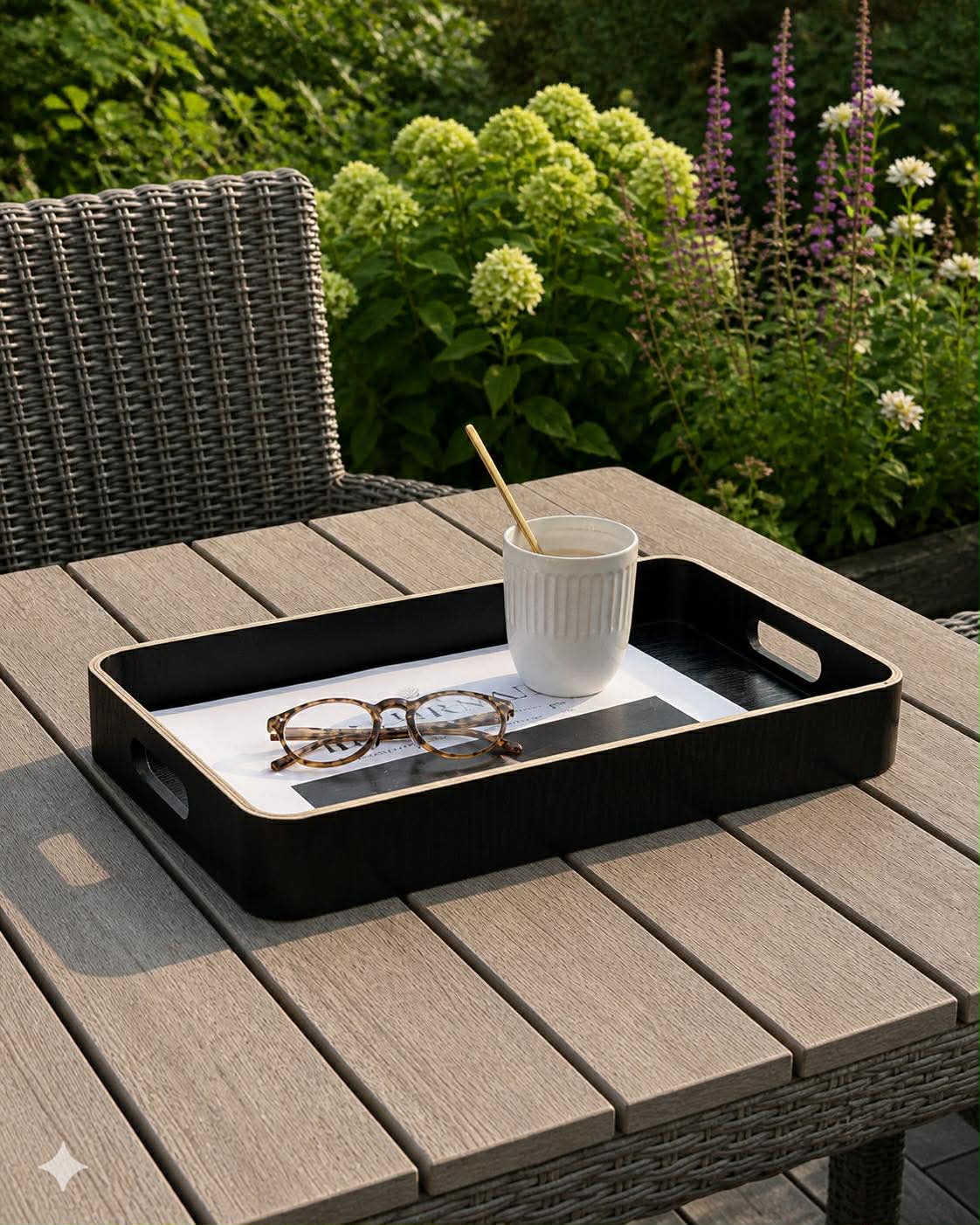 Bricka black wood - flera storlekar