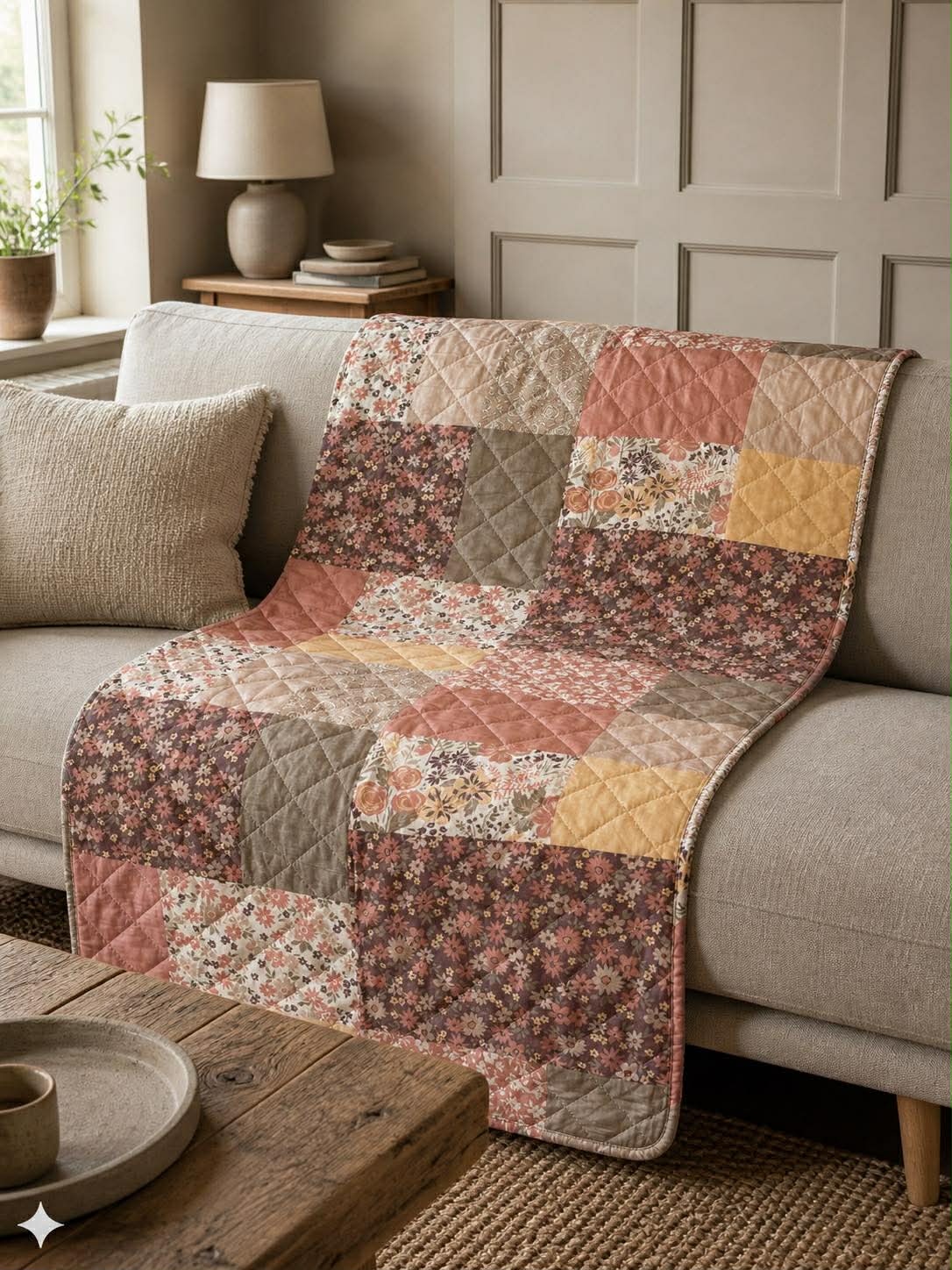 Picknickfilt - Brun Patchwork
