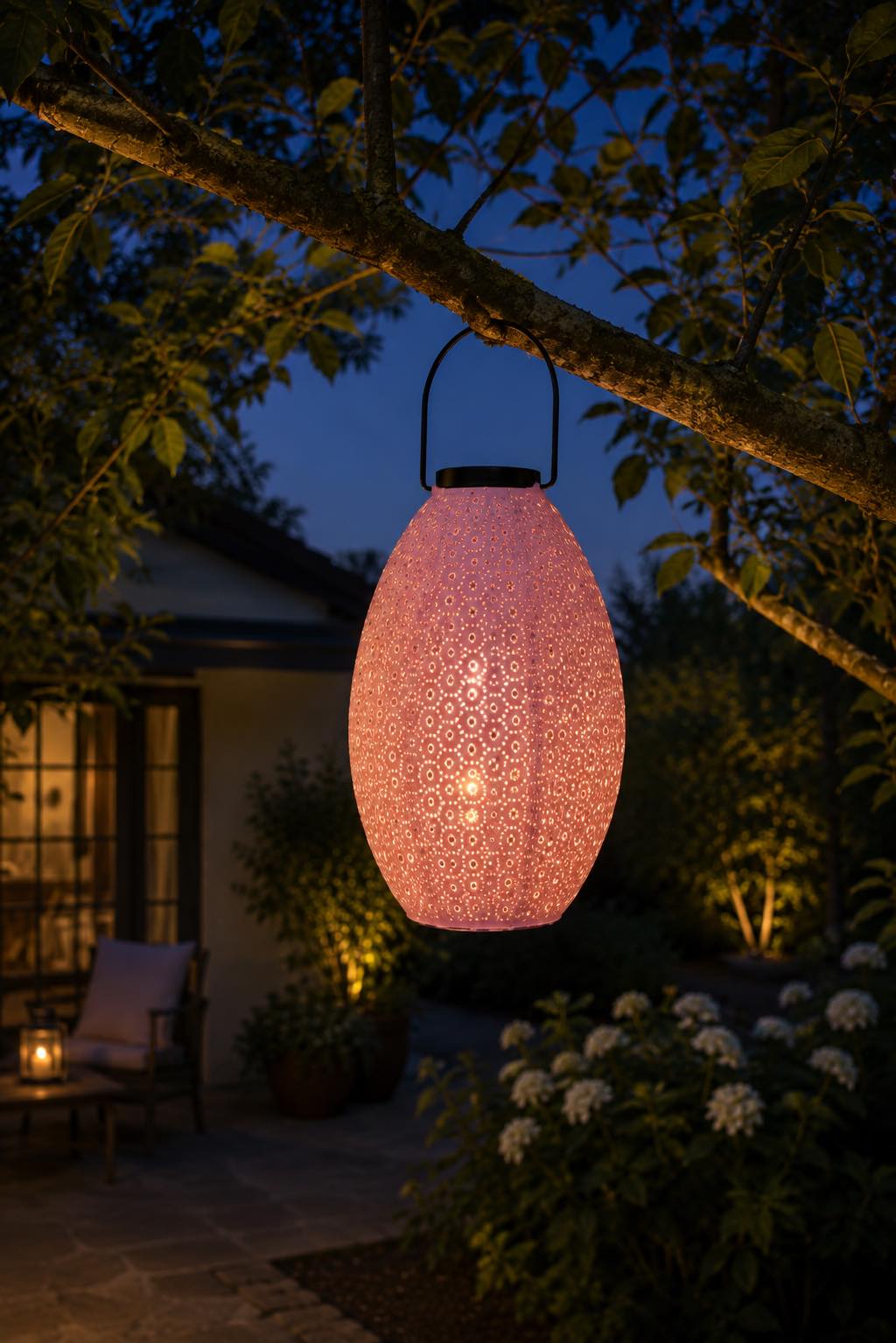 Lampa med solceller - Rosa