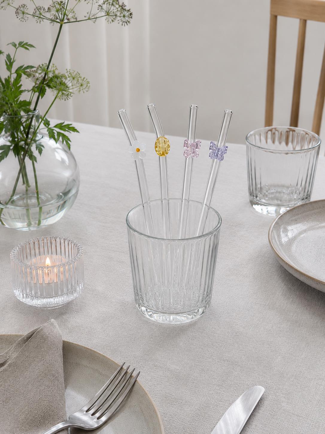 Sugrör med sött motiv - set med 5 delar