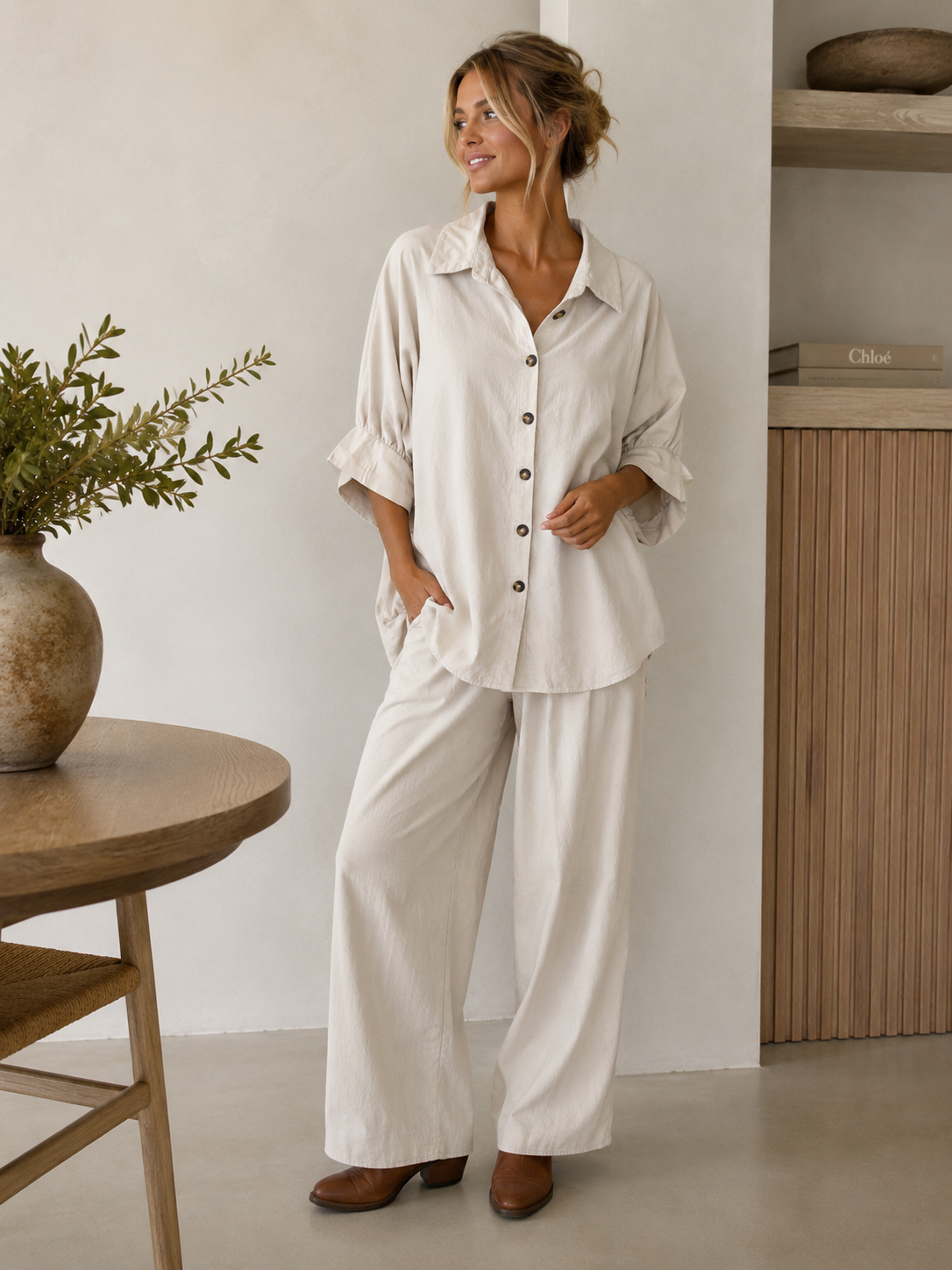 Skjorta Kaori beige
