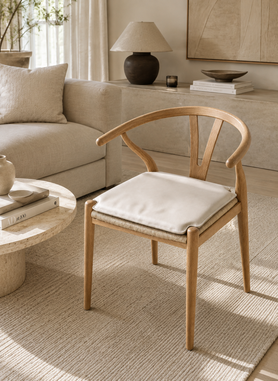 Skinnkudde Beige - Passar till Y-stol