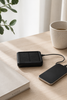 Mini solar powerbank med kablar, 10.000 mAh