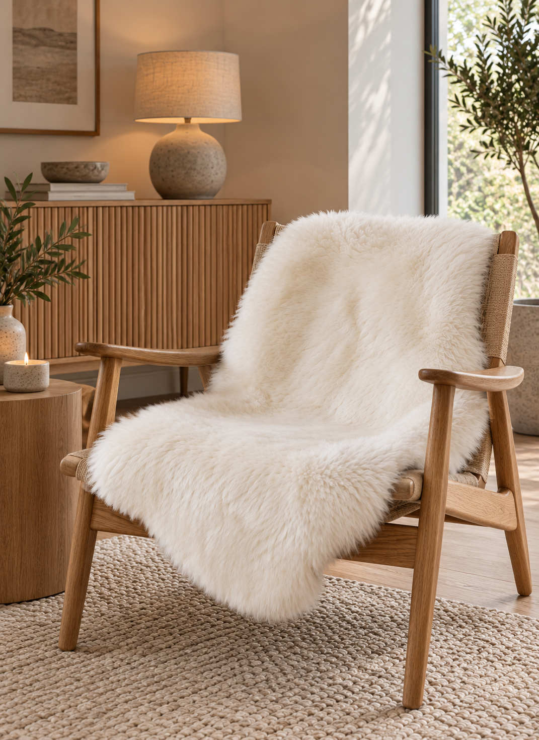 Lammeskind White/creme – Blødt Naturskind