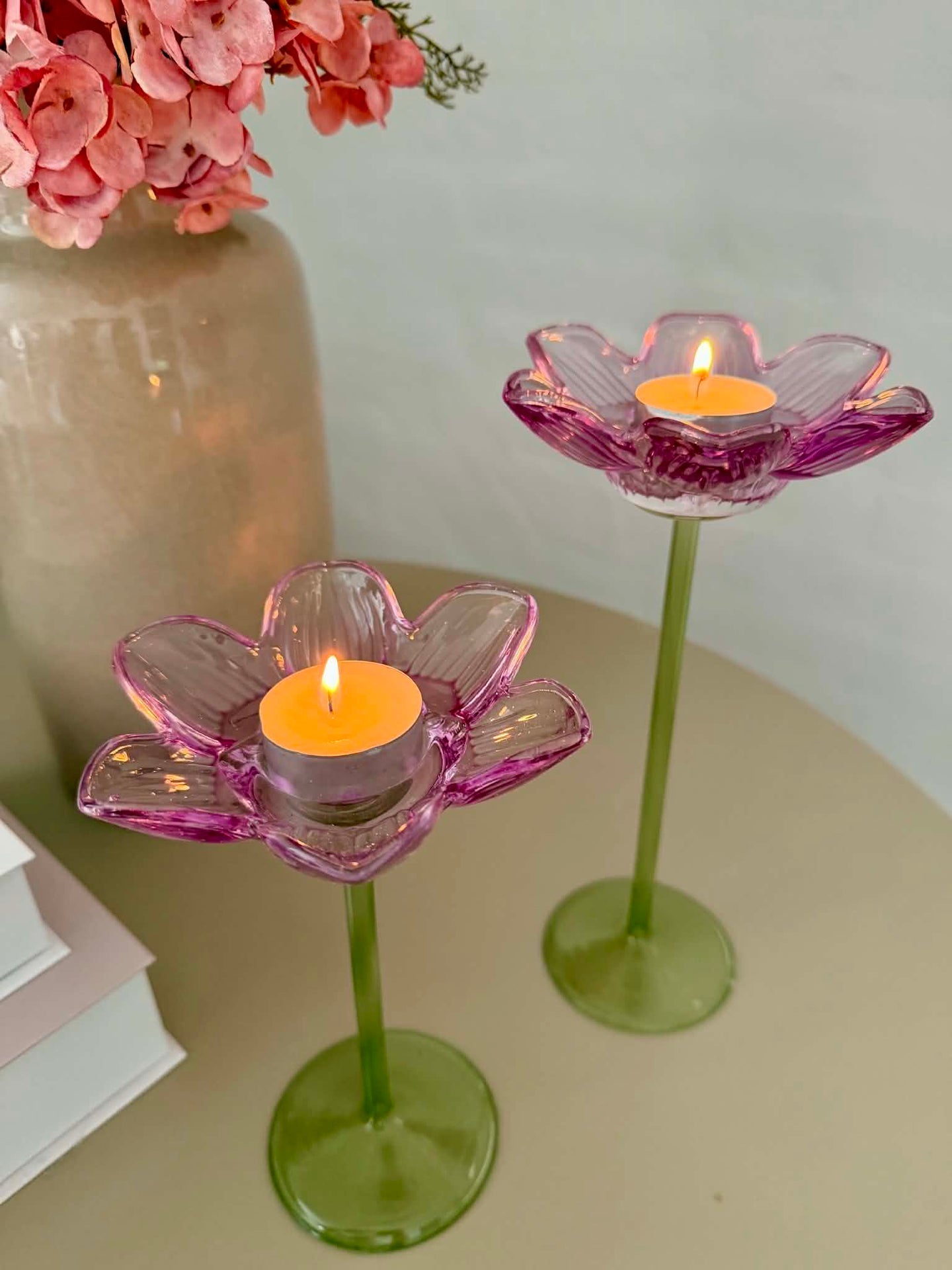 Värmeljushållare blomma - Lila