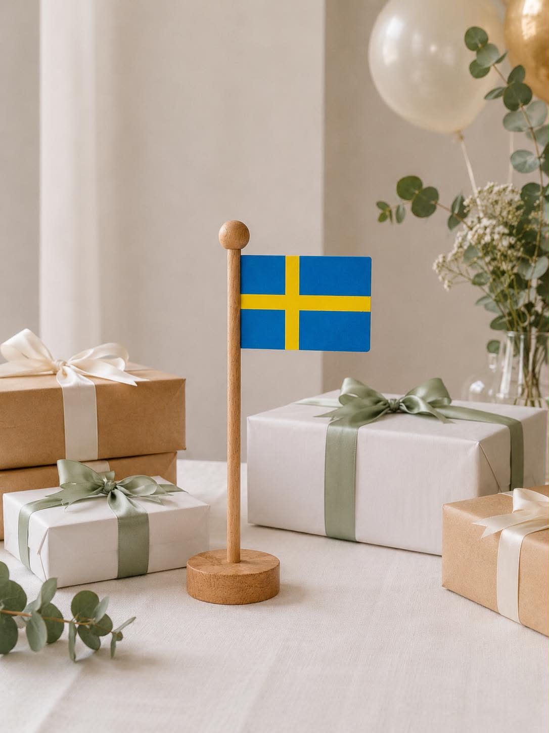 Svensk Flag wood - Flera storlekar
