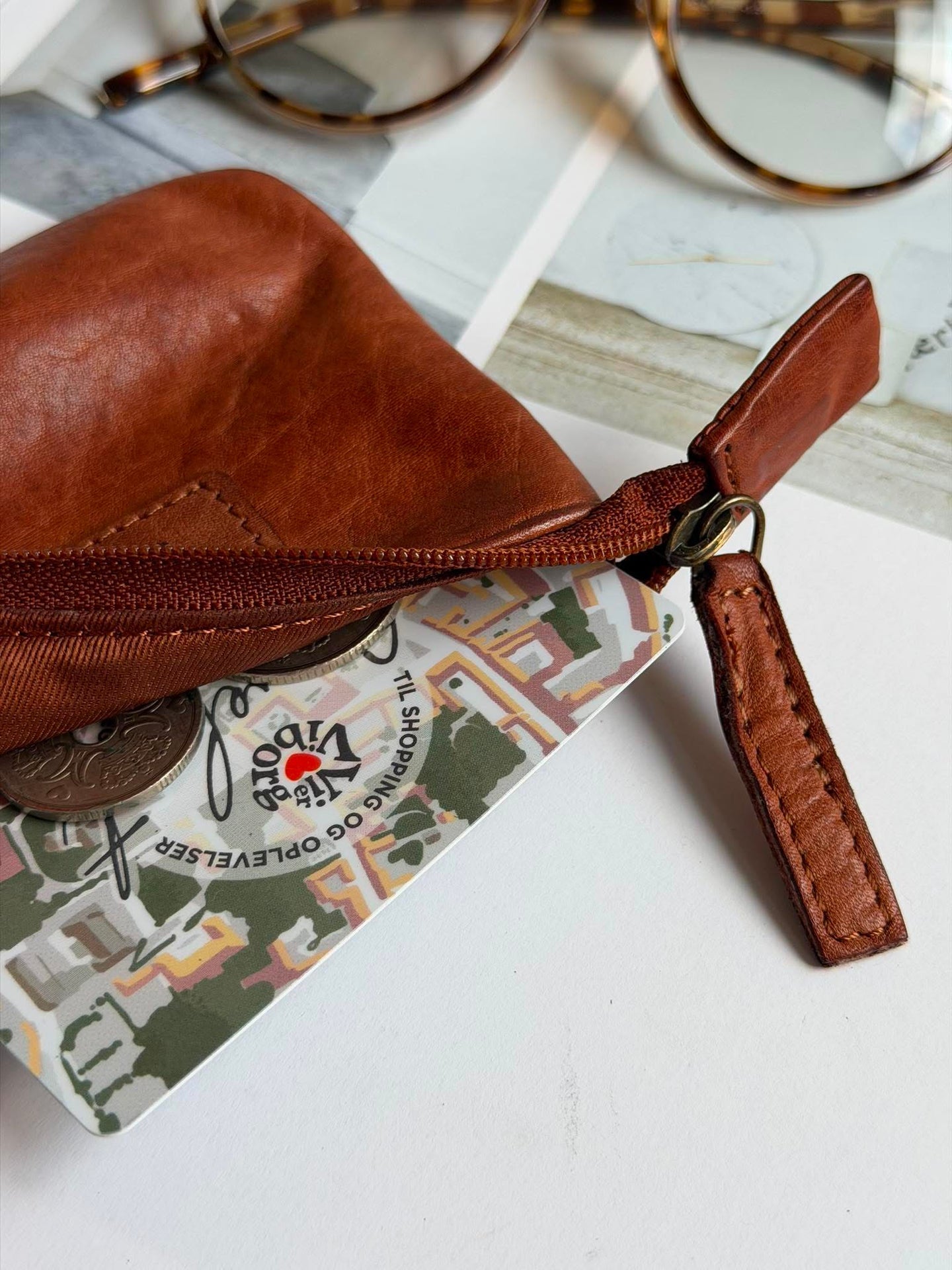 Plånbok - washed dark cognac