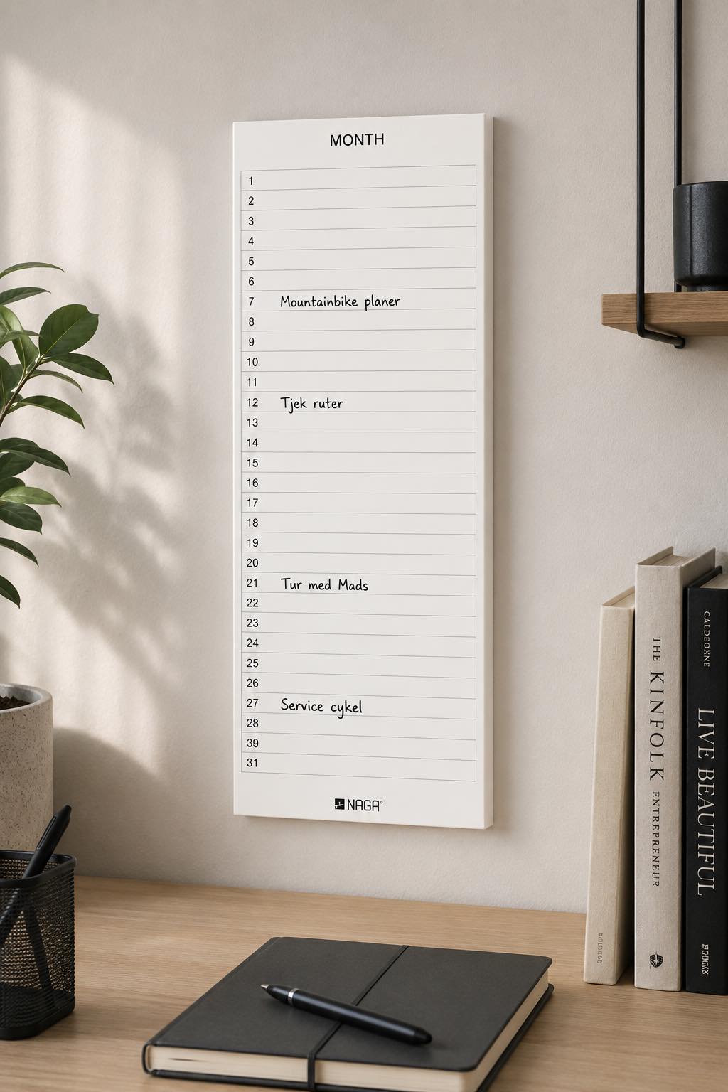 Magnetisk tavla brown - Month planner