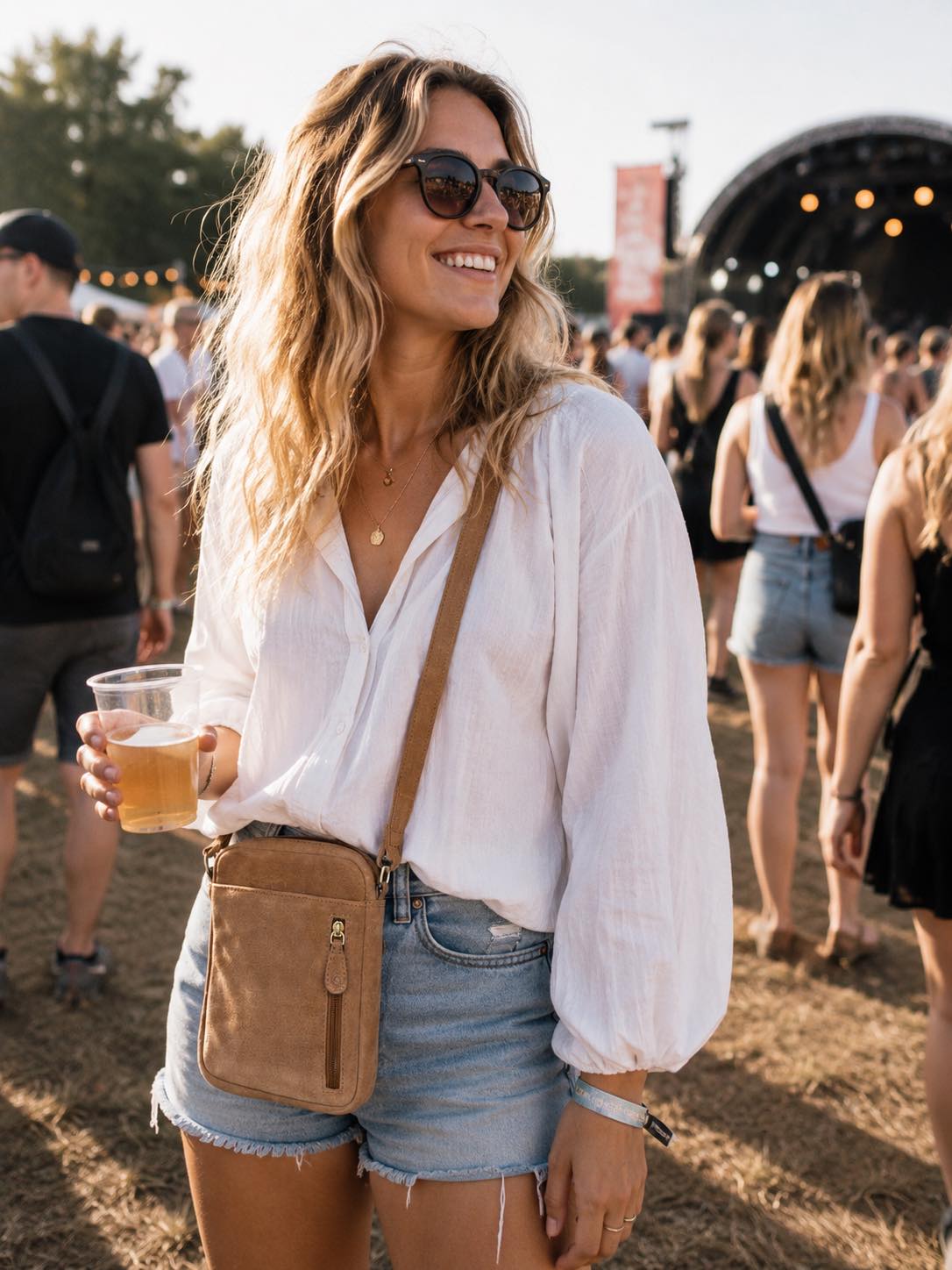 Mobilväska Daily – Suede beige