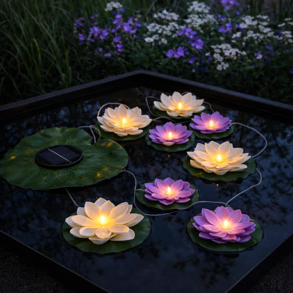 Lotuskedja med Solar - 8 blommor