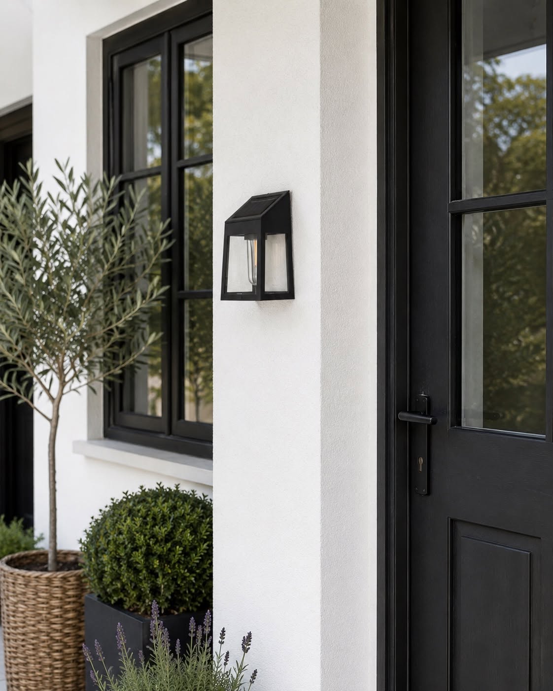 Vägglampa med solceller, paket med 2 st