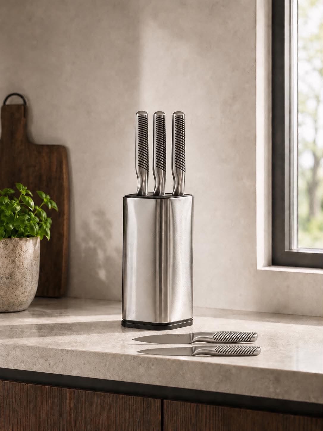 Knivsæt - sæt med 5 stk - stainless steel