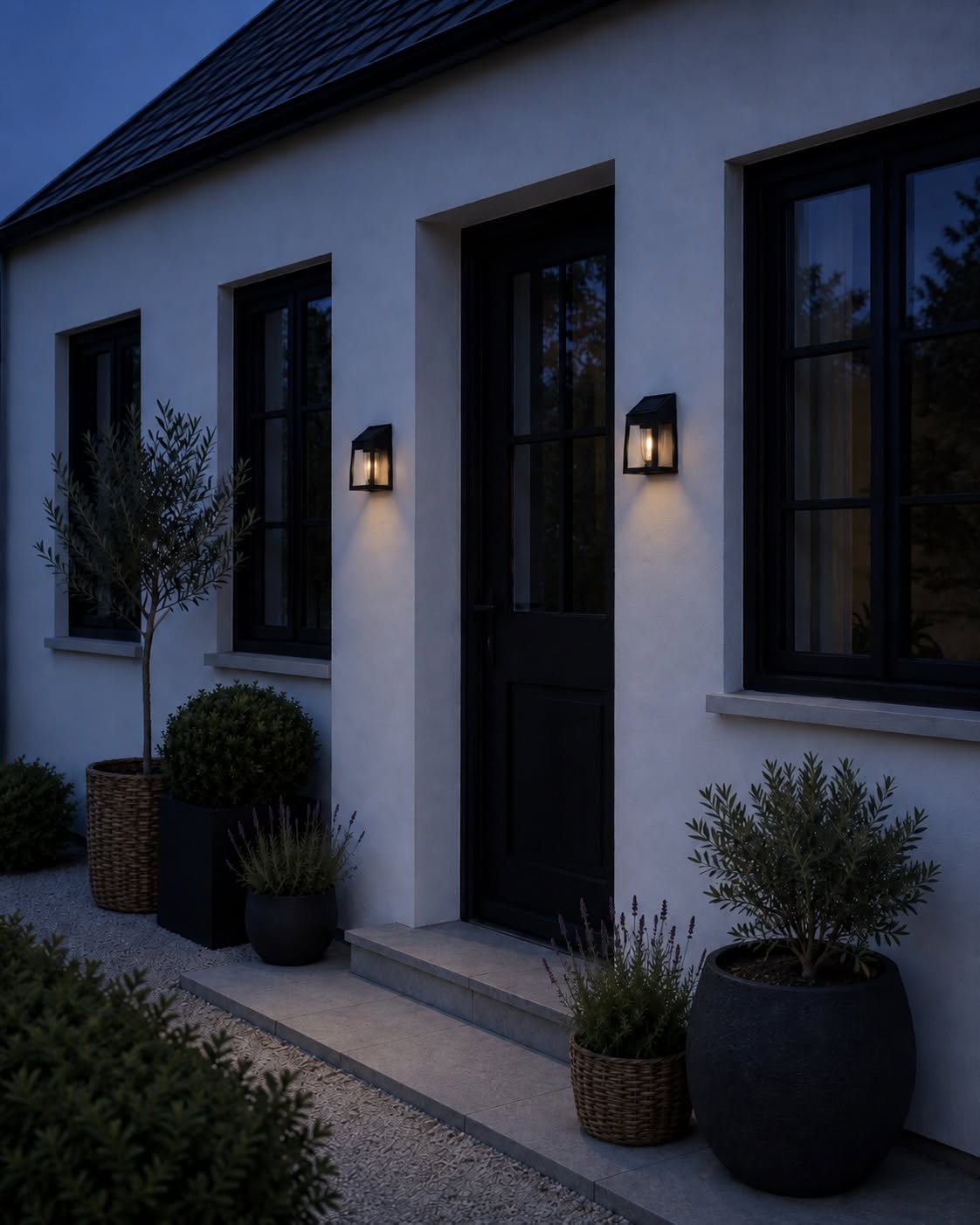 Vägglampa med solceller, paket med 2 st