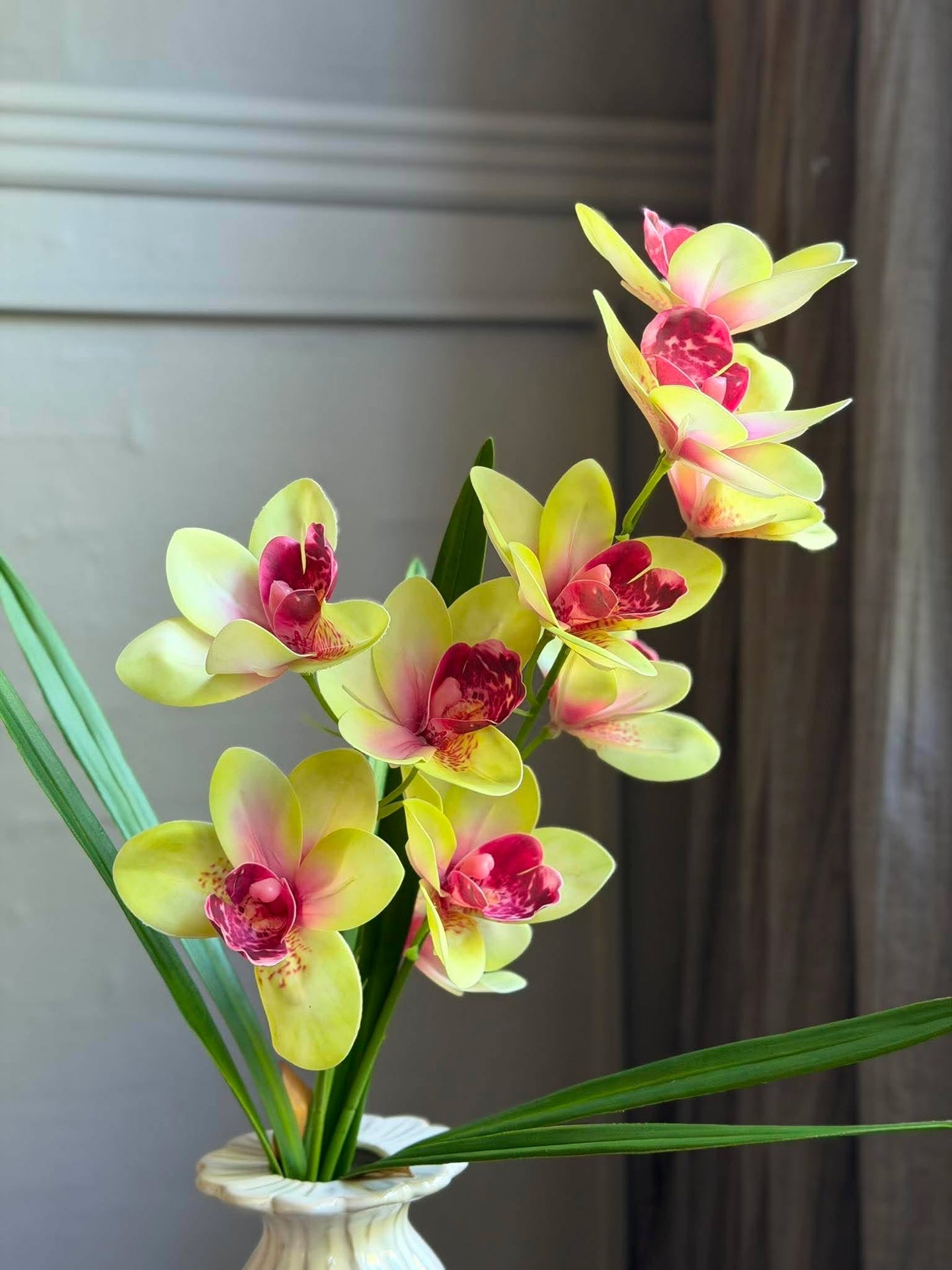 Orkidéstjälk - 43 cm Rosa / gul