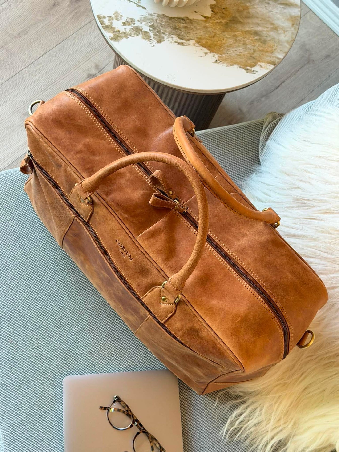 Weekendtaske Vinted cognac