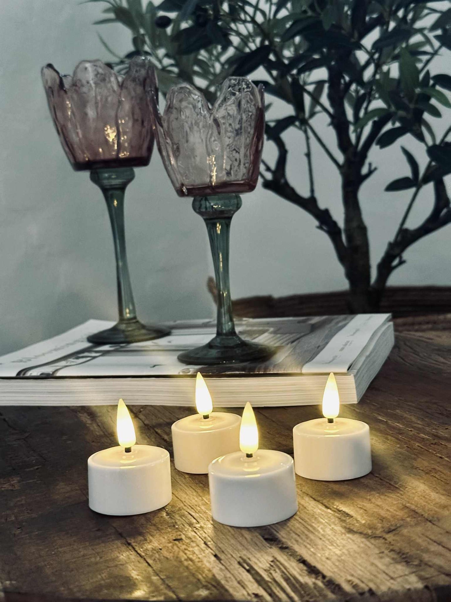 LED värmeljus - Uppladdningsbar - 4 st extra