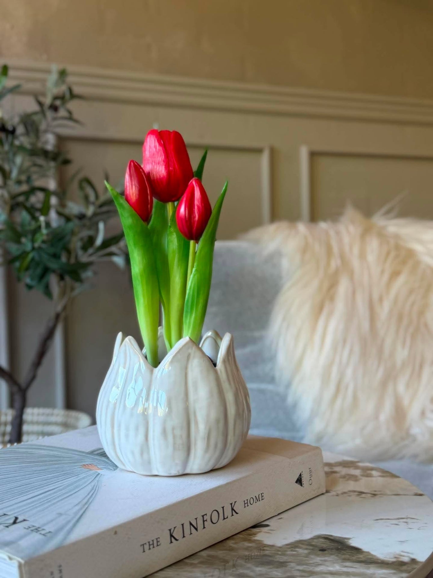 Tulpan i kruka - Röd med 3 blommor