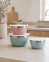 Skålar med lock PASTEL – Set med 3 skålar