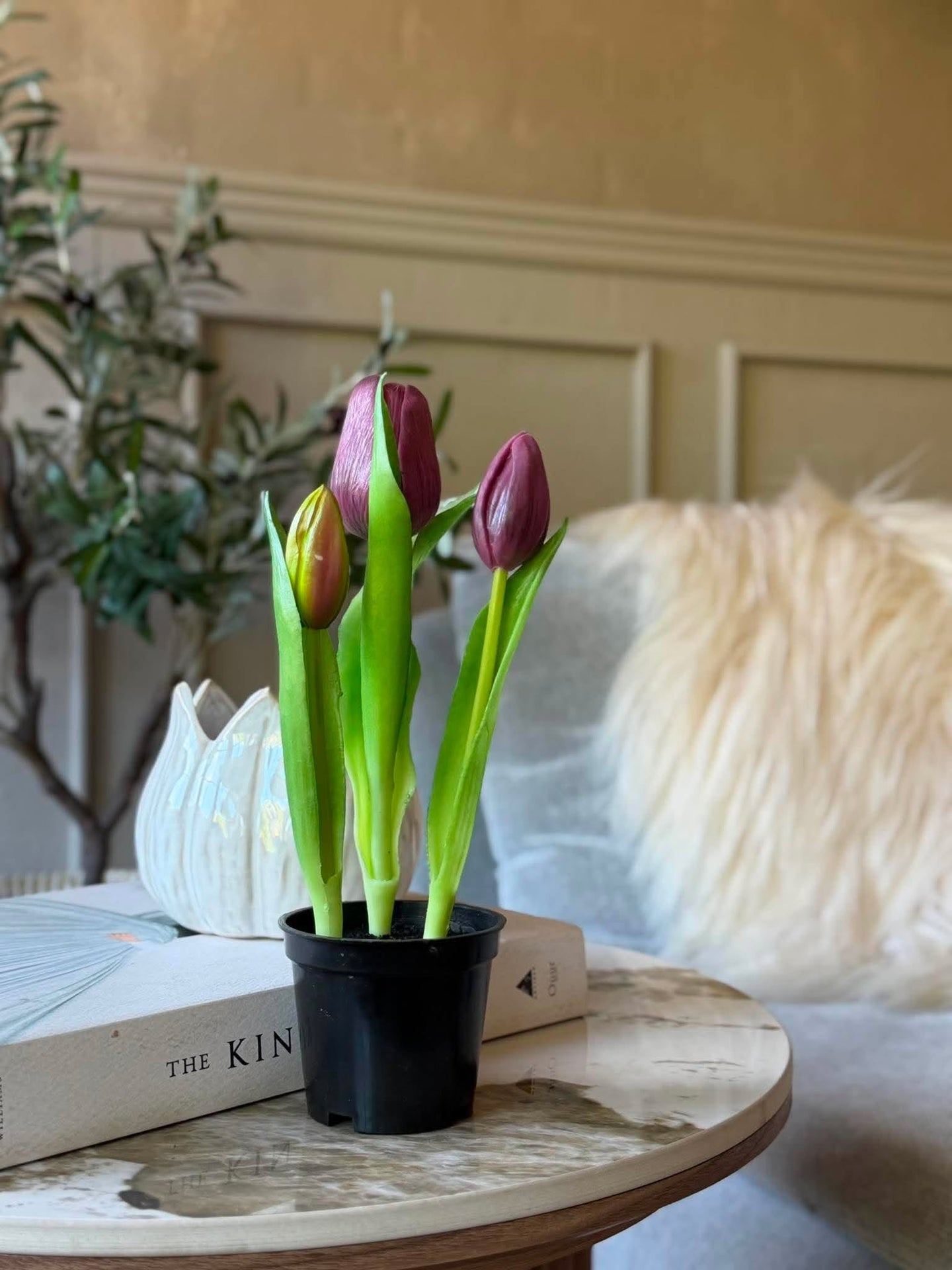 Tulpan i kruka - Lila med 3 blommor
