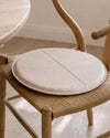 Kudde i läder - Beige Dia 38cm