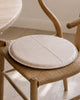 Kudde i läder - Beige Dia 38cm