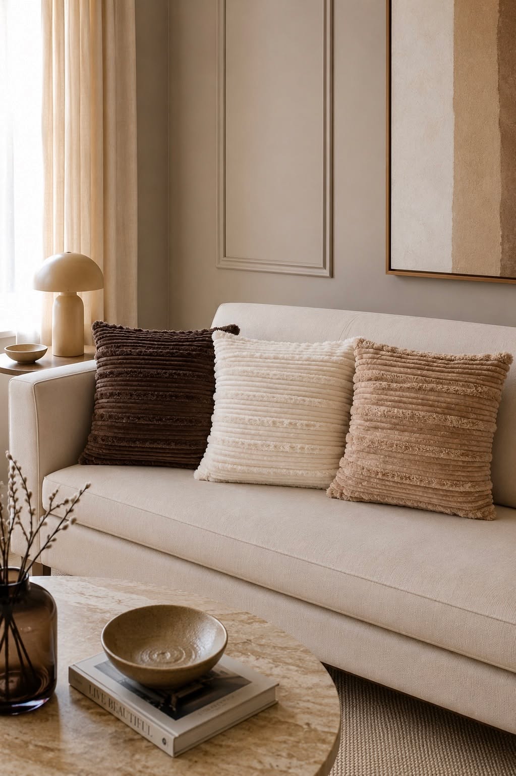 Pude med fyld 45x45 cm - Brown