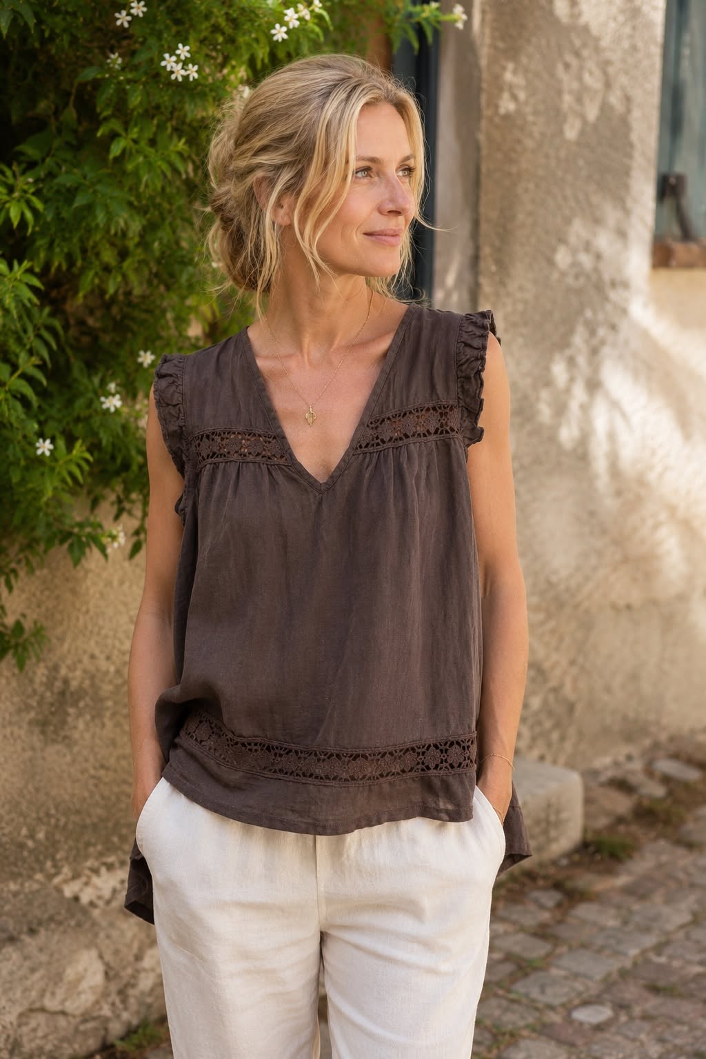 Brown linen