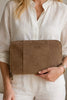 Clutch mockaskinn camel