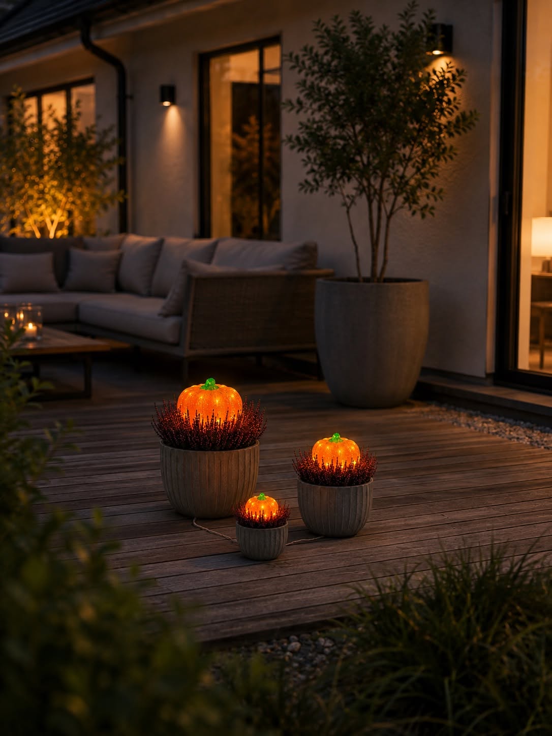 Pumpor med led ljus - Set med 3 st