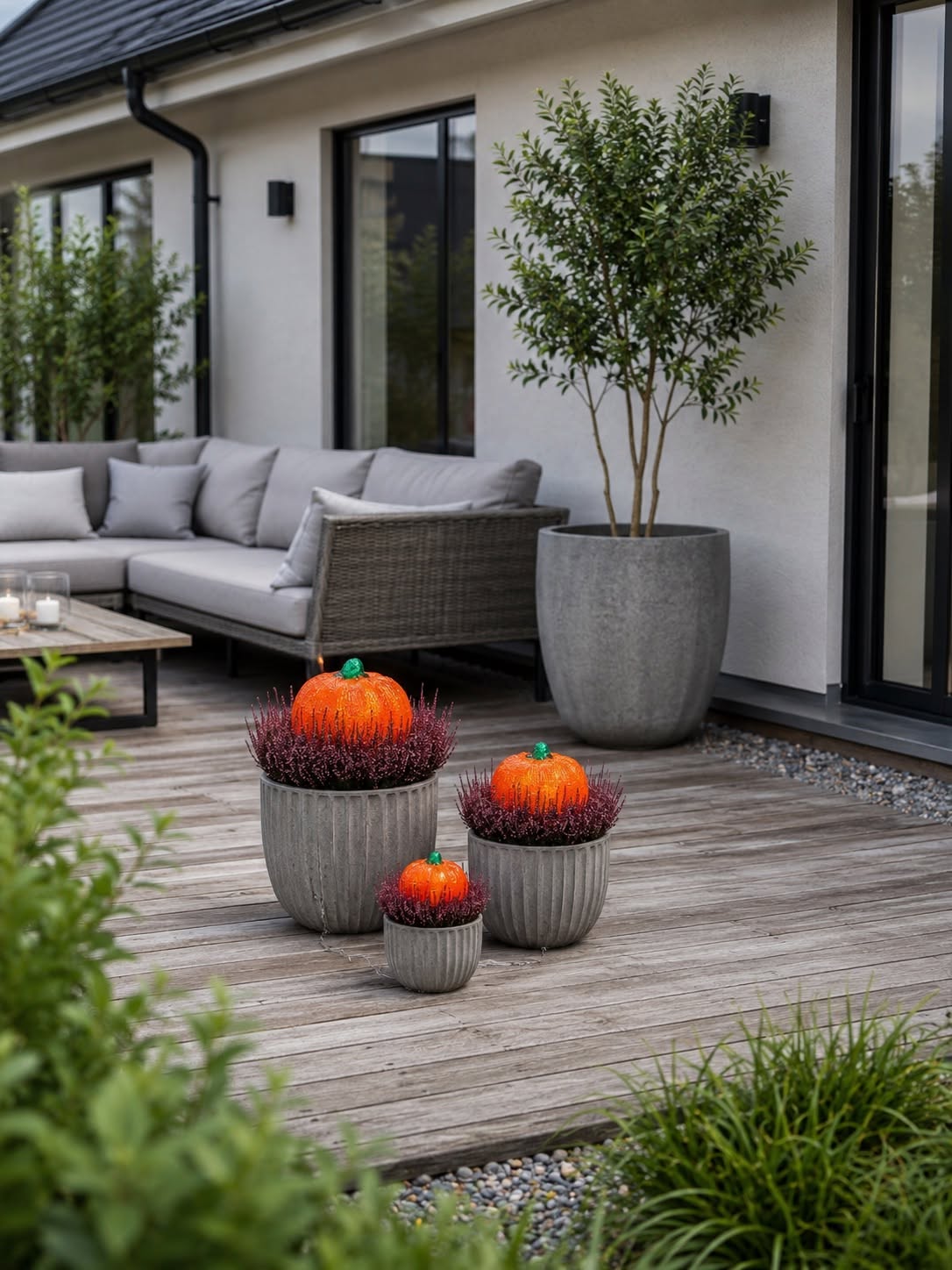 Pumpor med led ljus - Set med 3 st