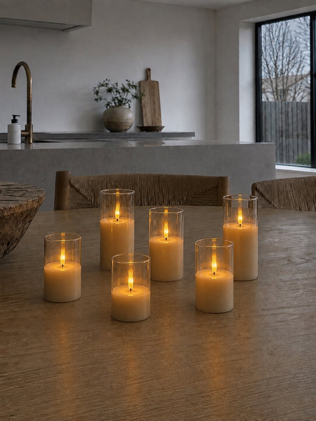 Led ljus i glas - flera storlekar
