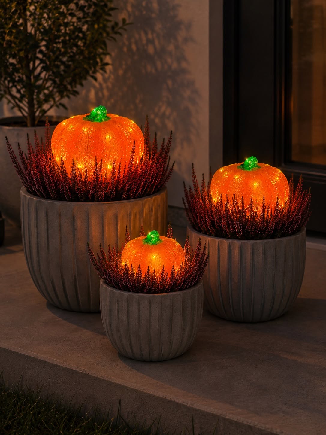 Pumpor med led ljus - Set med 3 st