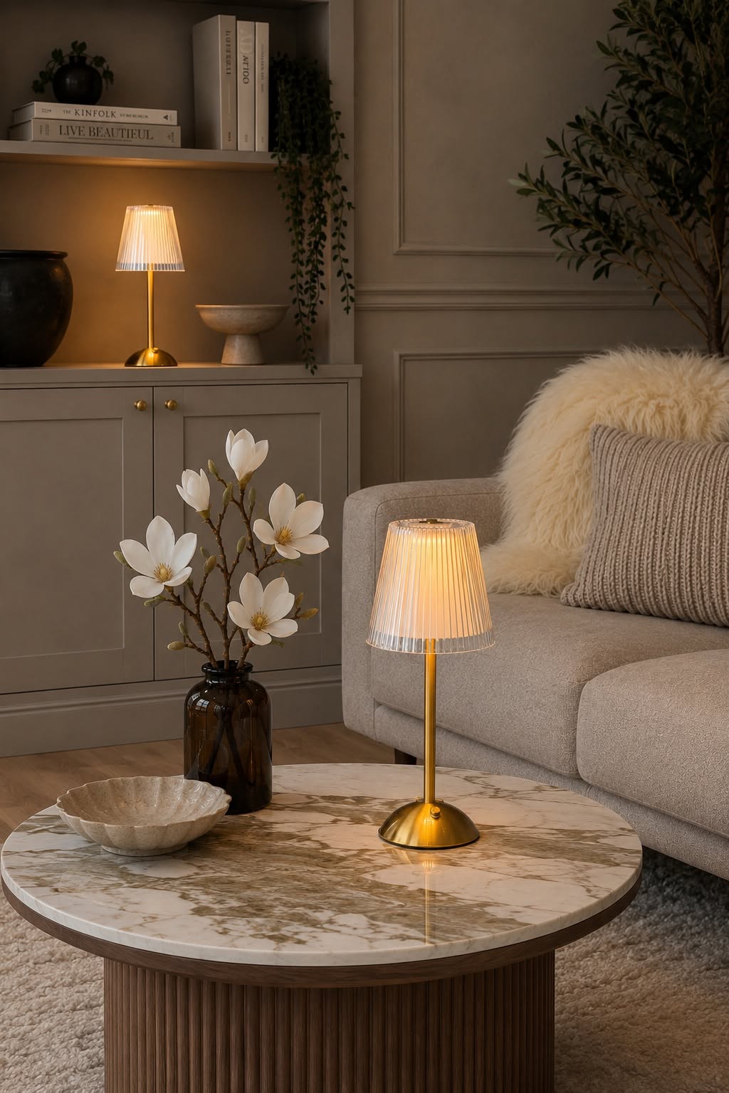 LED bordslampa GOLD - Set med 2 lampor