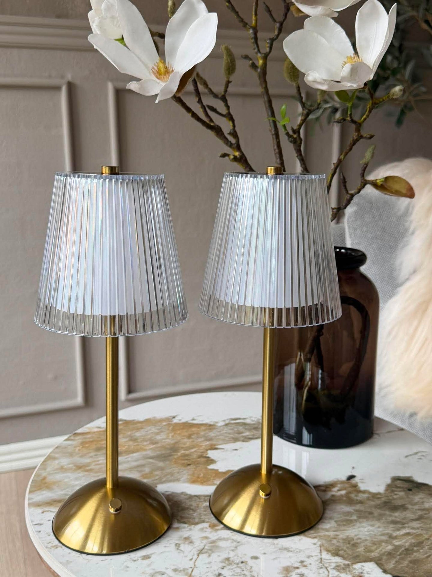 LED bordslampa GOLD - Set med 2 lampor