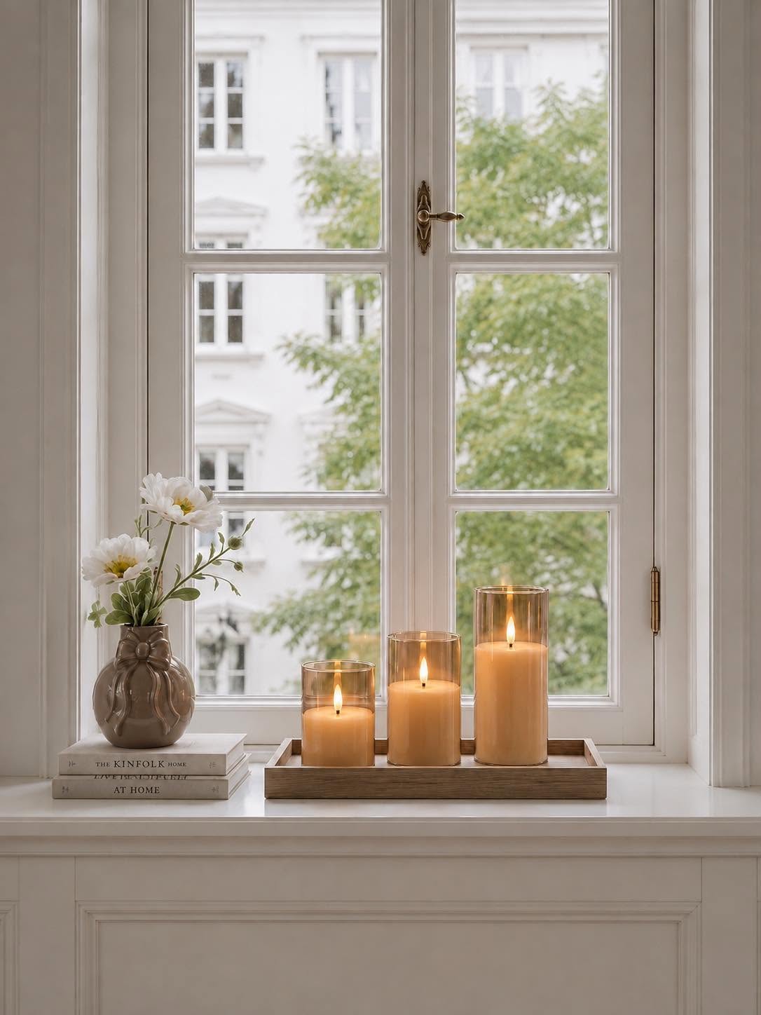 Led ljus i glas - flera storlekar