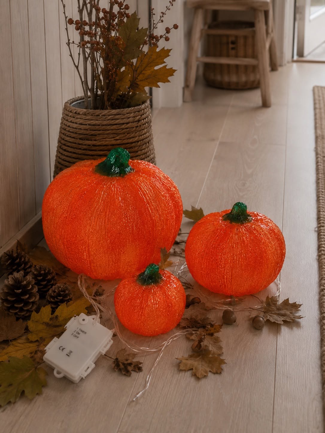 Pumpor med led ljus - Set med 3 st