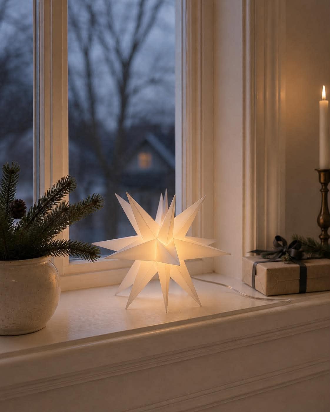 Stjärna med LED-ljus - flera storlekar