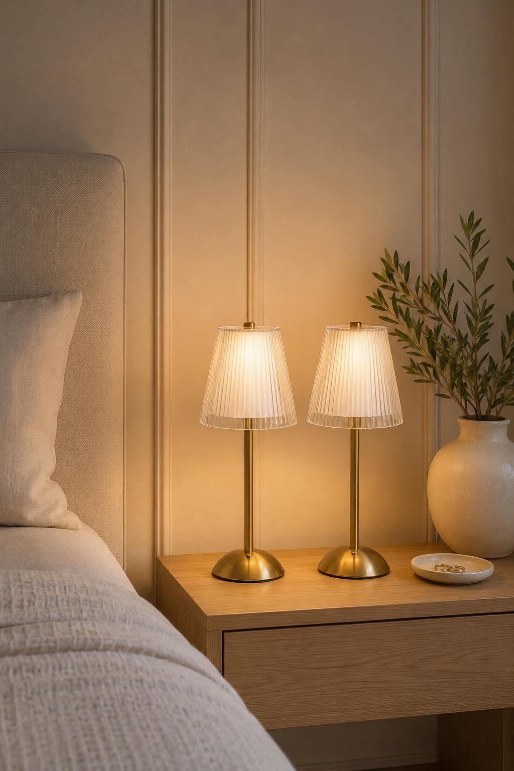 LED bordslampa GOLD - Set med 2 lampor