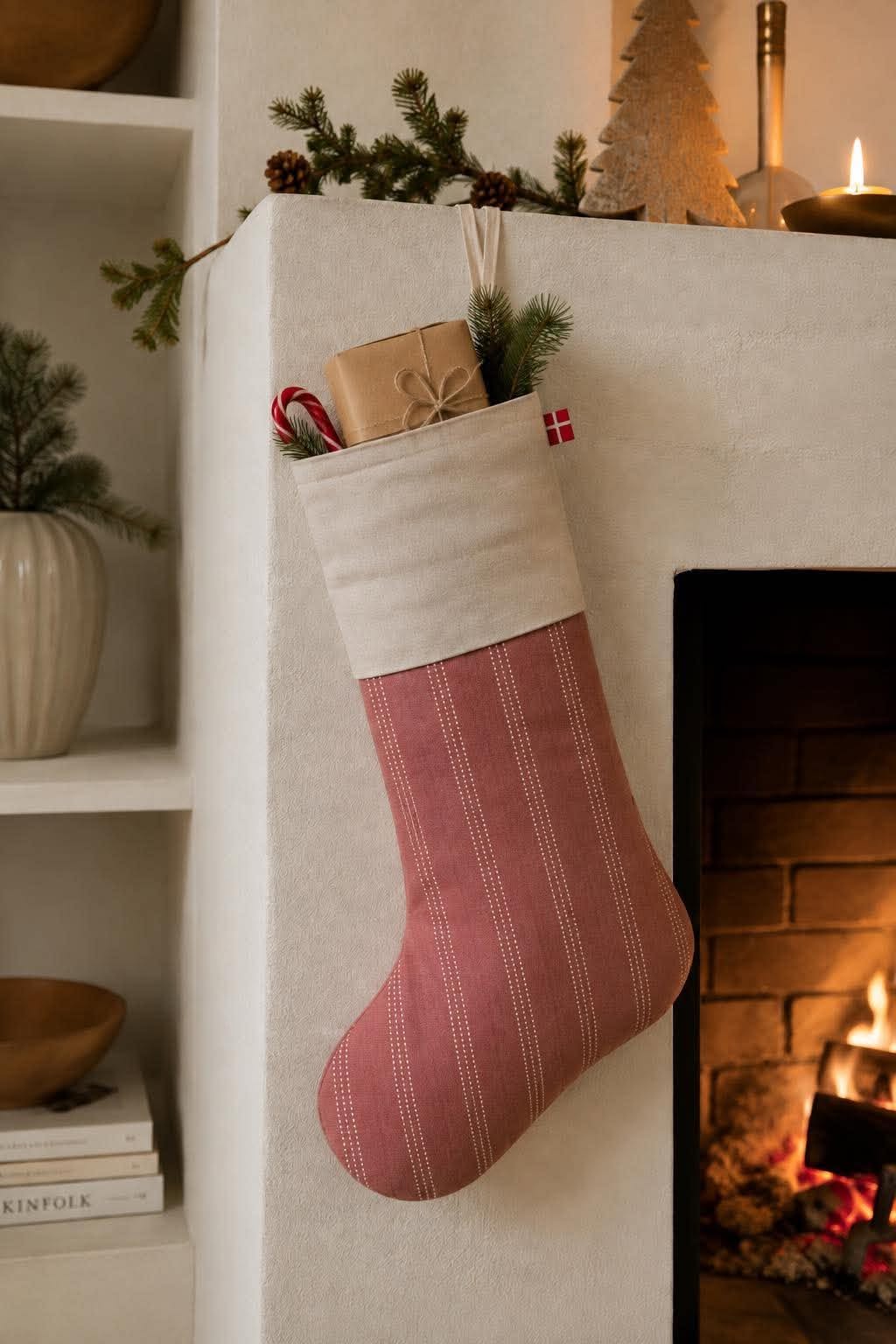 Julstrumpa med ränder