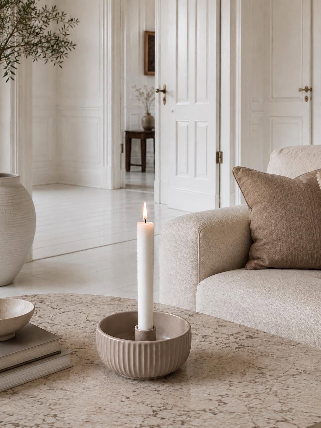 Ljusstake för kronljus - Taupe