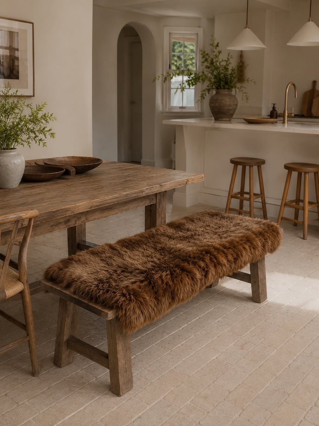Gulvmatta i fårskinn 70x140 - Brown