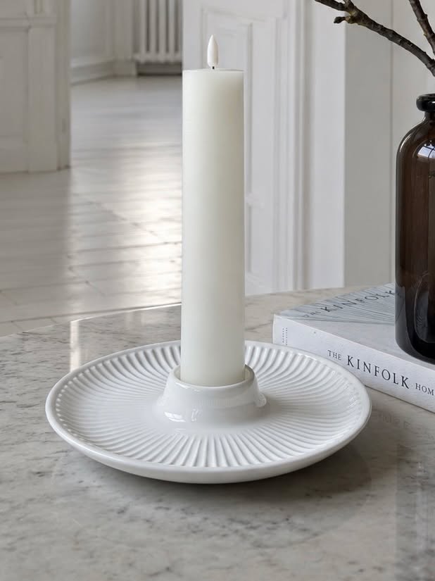 Ljusstake för ljus dia 5 cm - Vit